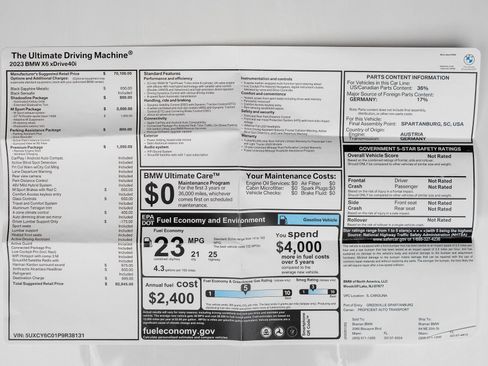 Used 2023 BMW X6 xDrive40i w/ M Sport Package image 81