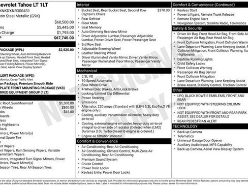 Used 2022 Chevrolet Tahoe LT w/ Luxury Package AWD/4WD image 16