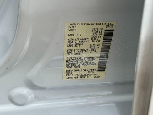 Used 2020 Nissan Titan SL w/ Protection Package 1 AWD/4WD image 45