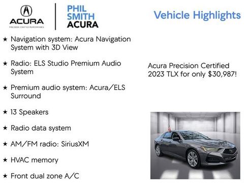 Certified 2023 Acura TLX w/ Technology Package image 5