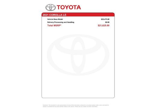 Used 2021 Toyota Corolla LE w/ LE Convenience Package FWD image 3