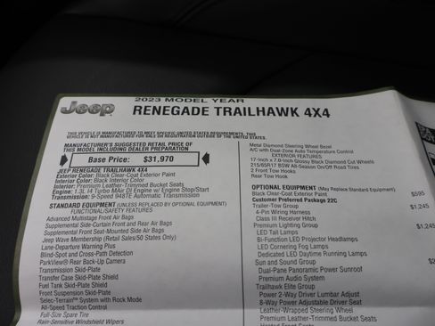 Used 2023 Jeep Renegade Trailhawk w/ Sun/Sound Group image 58