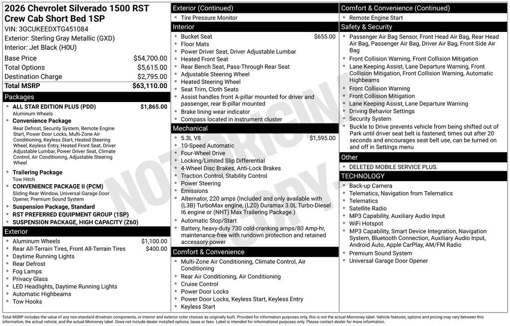New 2026 Chevrolet Silverado 1500 RST w/ All Star Edition Plus AWD/4WD image 4