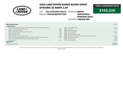 Used 2024 Land Rover Range Rover Sport Dynamic SE AWD/4WD image 5