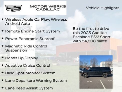 Used 2023 Cadillac Escalade ESV Sport w/ LPO, ONYX Package image 7