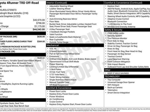 Used 2020 Toyota 4Runner TRD Off-Road Premium w/ Moonroof Package AWD/4WD image 4