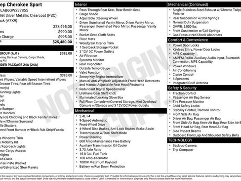 Used 2016 Jeep Cherokee Sport w/ Safety Group image 5