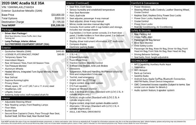 Used 2020 GMC Acadia SLE FWD image 40
