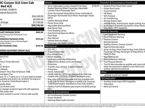 Used 2020 GMC Canyon SLE w/ Driver Alert Package AWD/4WD image 35