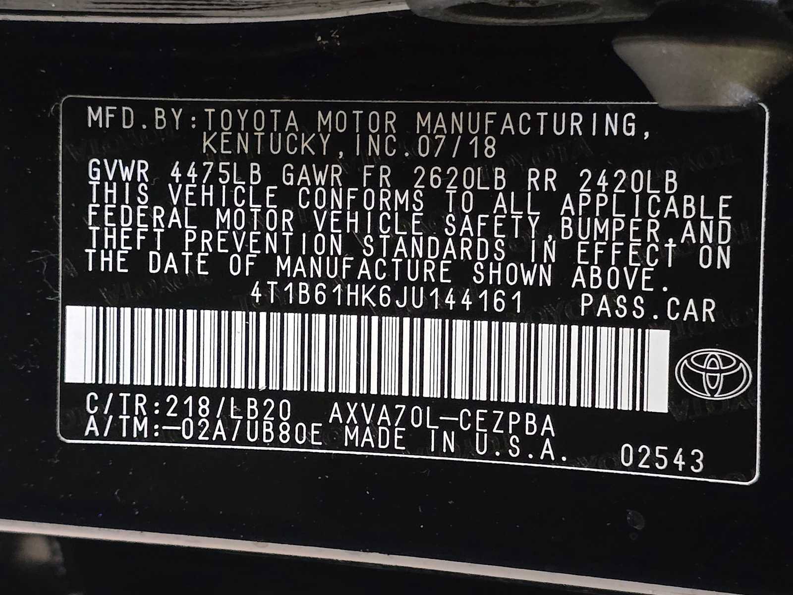 Used 2018 Toyota Camry XSE w/ Audio Package FWD image 32