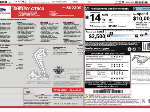 Used 2021 Ford Mustang Shelby GT500 w/ Carbon Fiber Handling Package RWD image 4