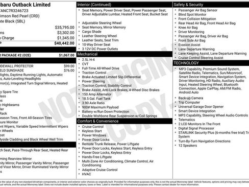 Used 2024 Subaru Outback Limited w/ Popular Package #2 AWD/4WD image 6