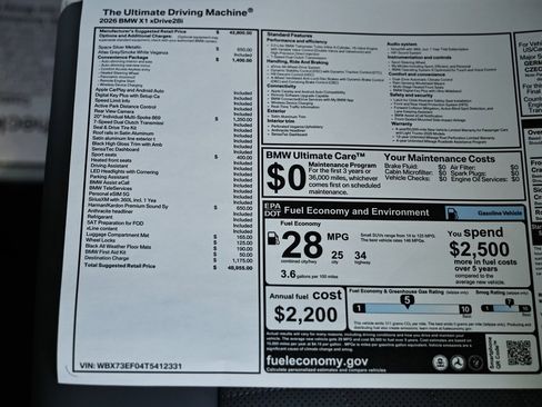 New 2026 BMW X1 xDrive28i w/ Convenience Package image 40