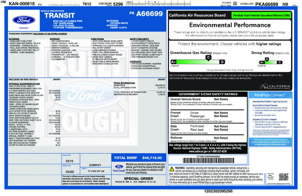 Used 2023 Ford Transit 250 Low Roof w/ Exterior Upgrade Package RWD image 4