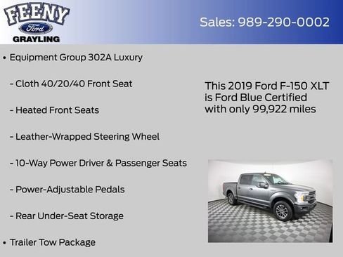 Certified 2019 Ford F150 XLT w/ Equipment Group 302A Luxury AWD/4WD image 14