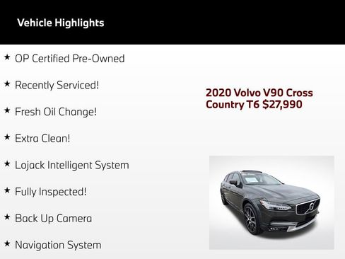 Used 2020 Volvo V90 T6 Cross Country AWD/4WD image 2