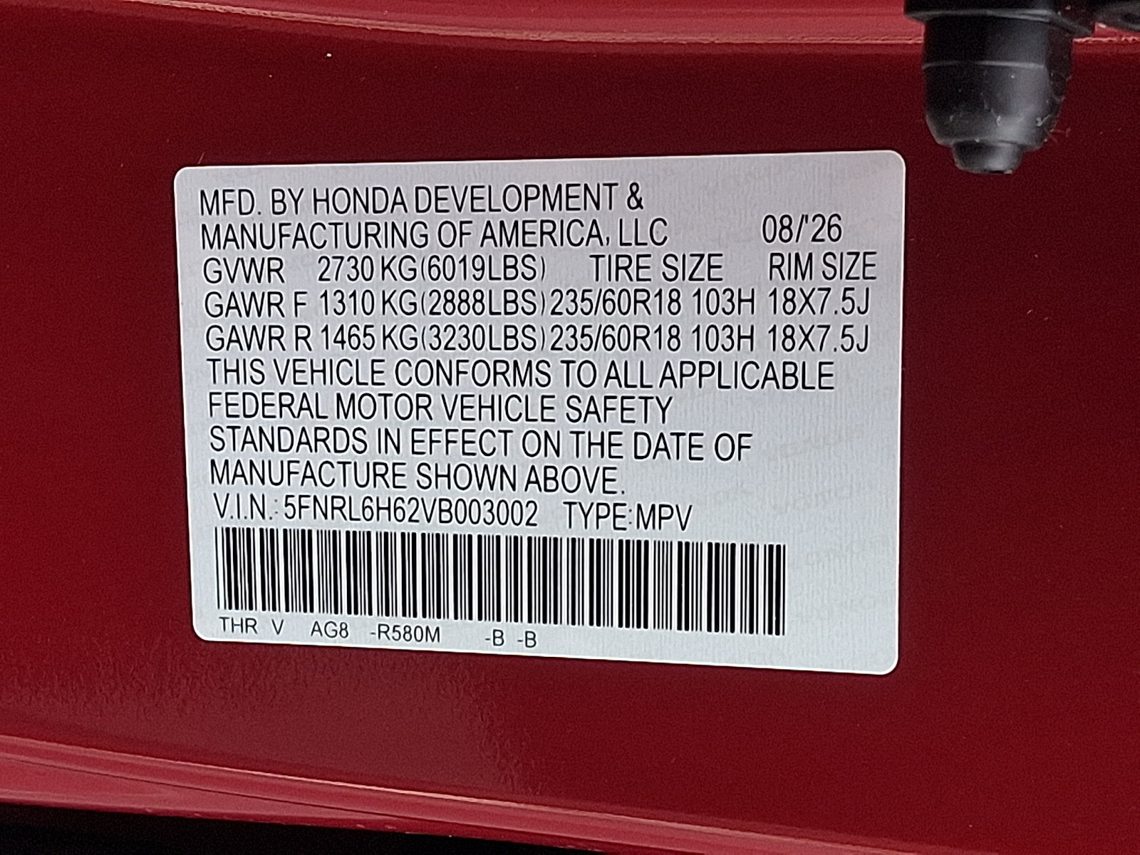 New 2027 Honda Odyssey EX-L image 10