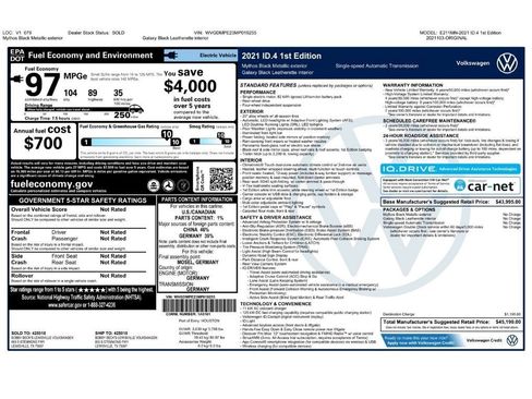 Used 2021 Volkswagen ID.4 1st Edition RWD image 2