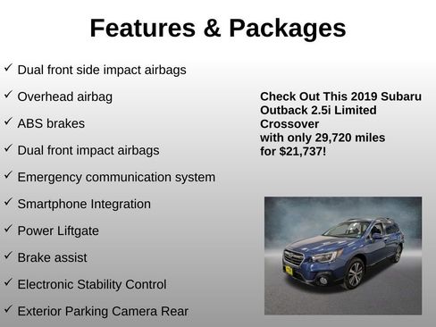 Used 2019 Subaru Outback 2.5i Limited AWD/4WD image 21
