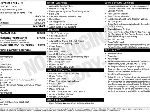 Used 2024 Chevrolet Trax RS w/ Sunroof Package FWD image 16