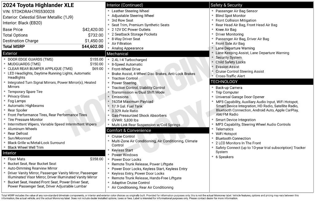 Used 2024 Toyota Highlander XLE FWD image 5