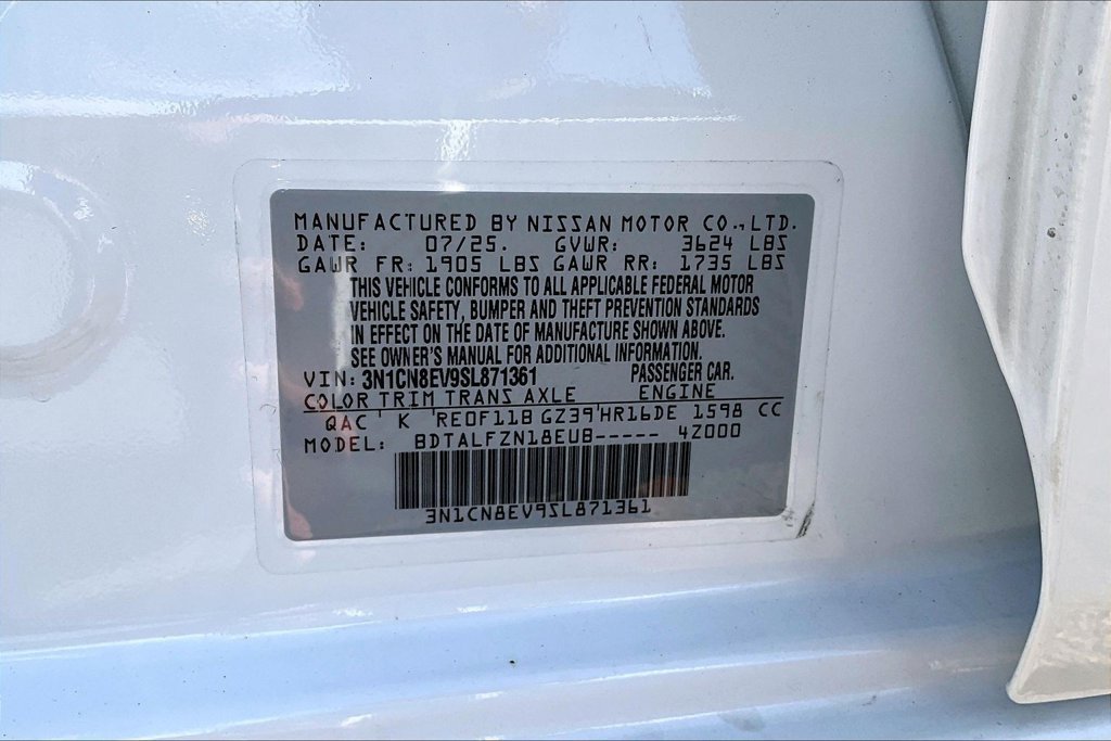 Used 2025 Nissan Versa SV w/ Trunk Package FWD image 42