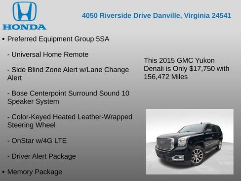 Used 2015 GMC Yukon Denali w/ Open Road Package AWD/4WD image 17