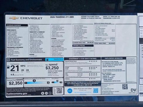 New 2026 Chevrolet Traverse Z71 w/ Driver Confidence Package image 19