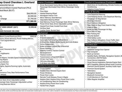 Certified 2023 Jeep Grand Cherokee L Overland w/ Rear Seat Video Group I AWD/4WD image 26