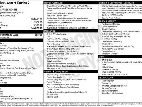 Used 2019 Subaru Ascent Touring w/ Popular Package #3 image 8