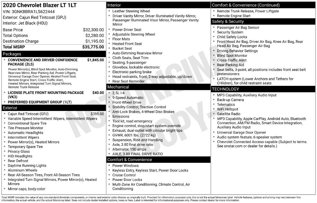 Certified 2020 Chevrolet Blazer LT FWD image 11