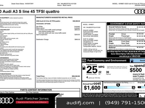 Used 2020 Audi A3 2.0T Premium image 3