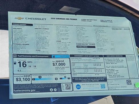 New 2026 Chevrolet Suburban Premier w/ Sun And Tow Package image 18