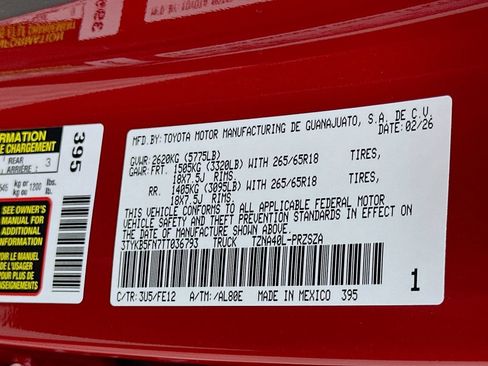 Certified 2026 Toyota Tacoma TRD Sport RWD image 31