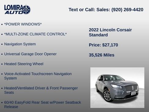 Used 2022 Lincoln Corsair AWD w/ Elements Package image 21