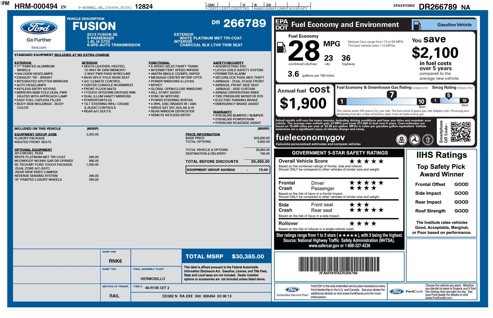 Used 2013 Ford Fusion SE FWD image 1