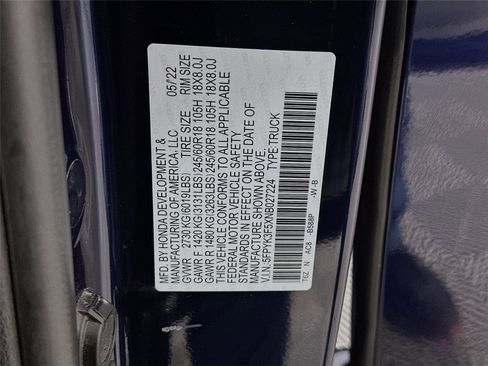 Used 2022 Honda Ridgeline RTL image 29