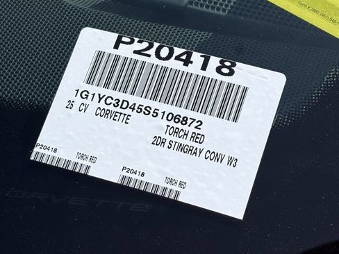 Used 2025 Chevrolet Corvette Stingray Premium Conv w/ 3LT RWD image 35