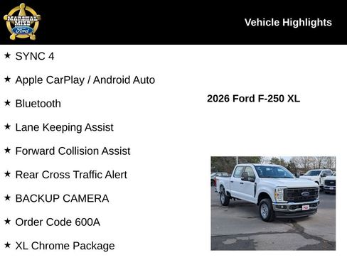 New 2026 Ford F250 XL w/ XL Chrome Package AWD/4WD image 2