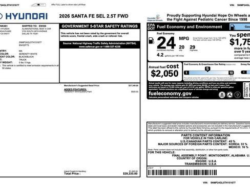 Certified 2026 Hyundai Santa Fe SEL FWD image 3