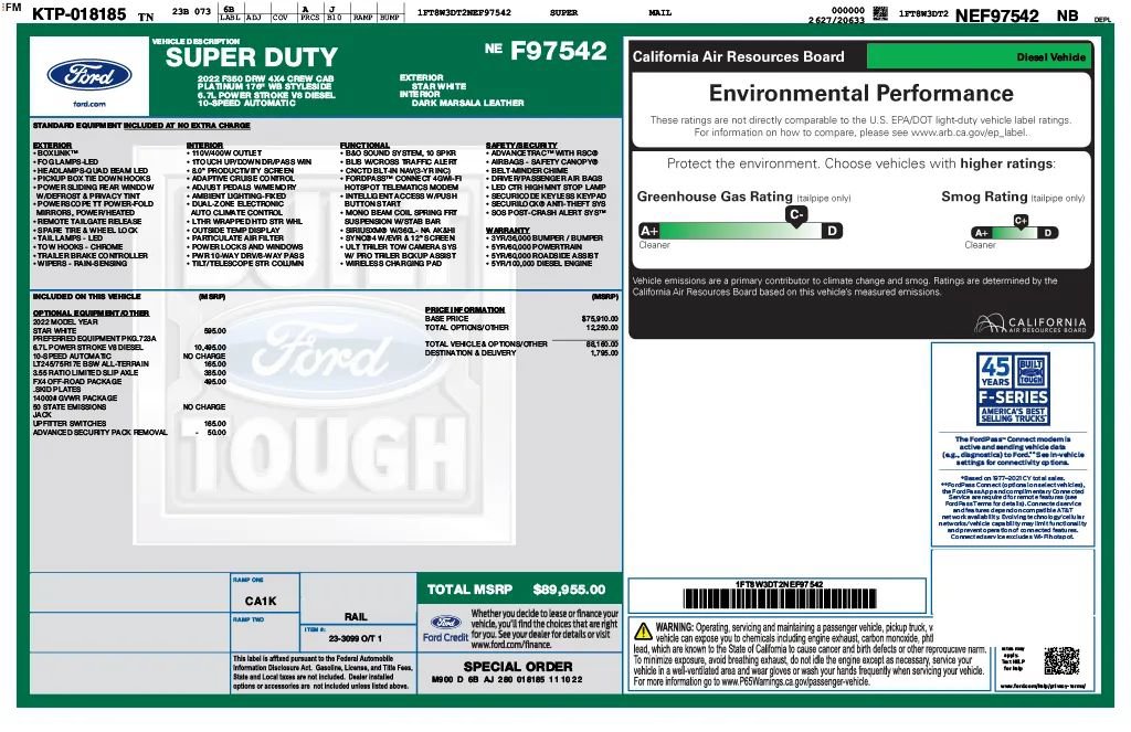 Used 2022 Ford F350 Platinum w/ FX4 Off-Road Package AWD/4WD image 26