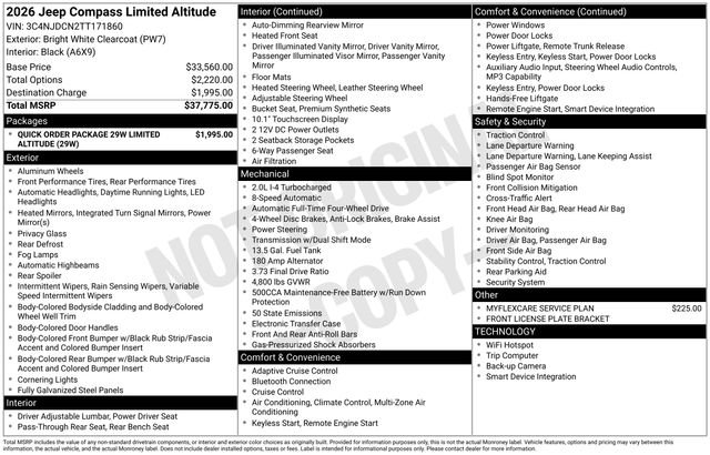 New 2026 Jeep Compass Limited AWD/4WD image 39
