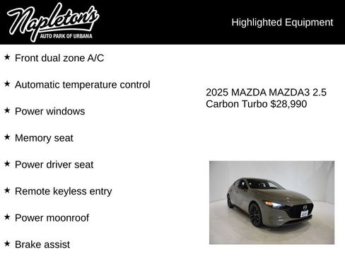 Used 2025 MAZDA MAZDA3 Carbon AWD/4WD image 15