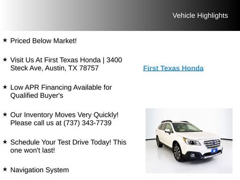 Used 2016 Subaru Outback 2.5i Limited AWD/4WD image 10