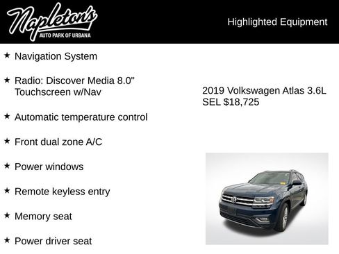 Used 2019 Volkswagen Atlas SEL image 3