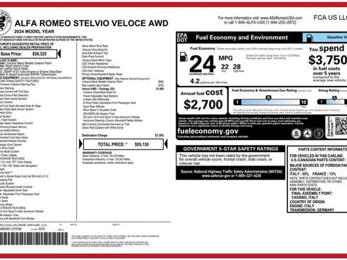 Used 2024 Alfa Romeo Stelvio Veloce AWD/4WD image 3