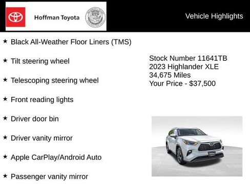 Used 2023 Toyota Highlander XLE AWD/4WD image 30