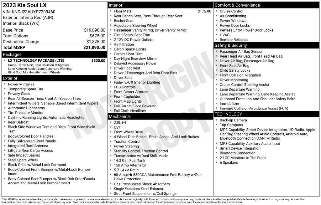Certified 2023 Kia Soul LX w/ LX Technology Package FWD image 34