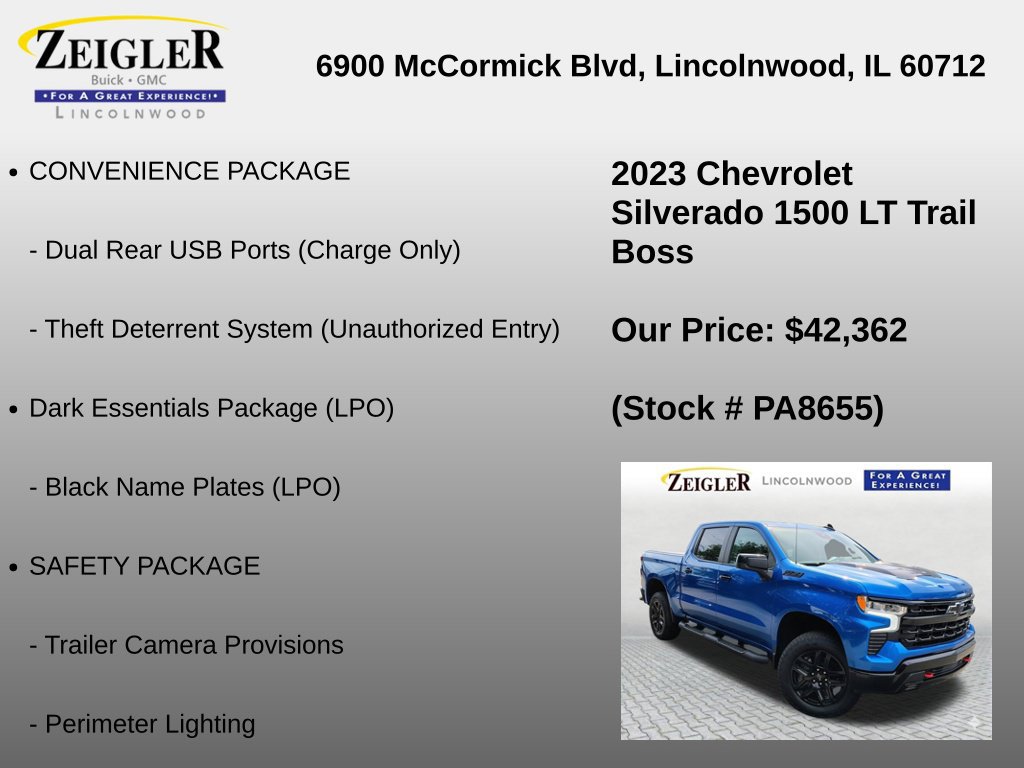 Certified 2023 Chevrolet Silverado 1500 LT Trail Boss w/ Protection Package AWD/4WD image 36