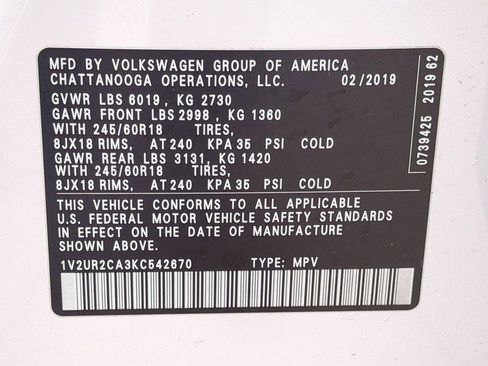 Used 2019 Volkswagen Atlas SE AWD/4WD image 31